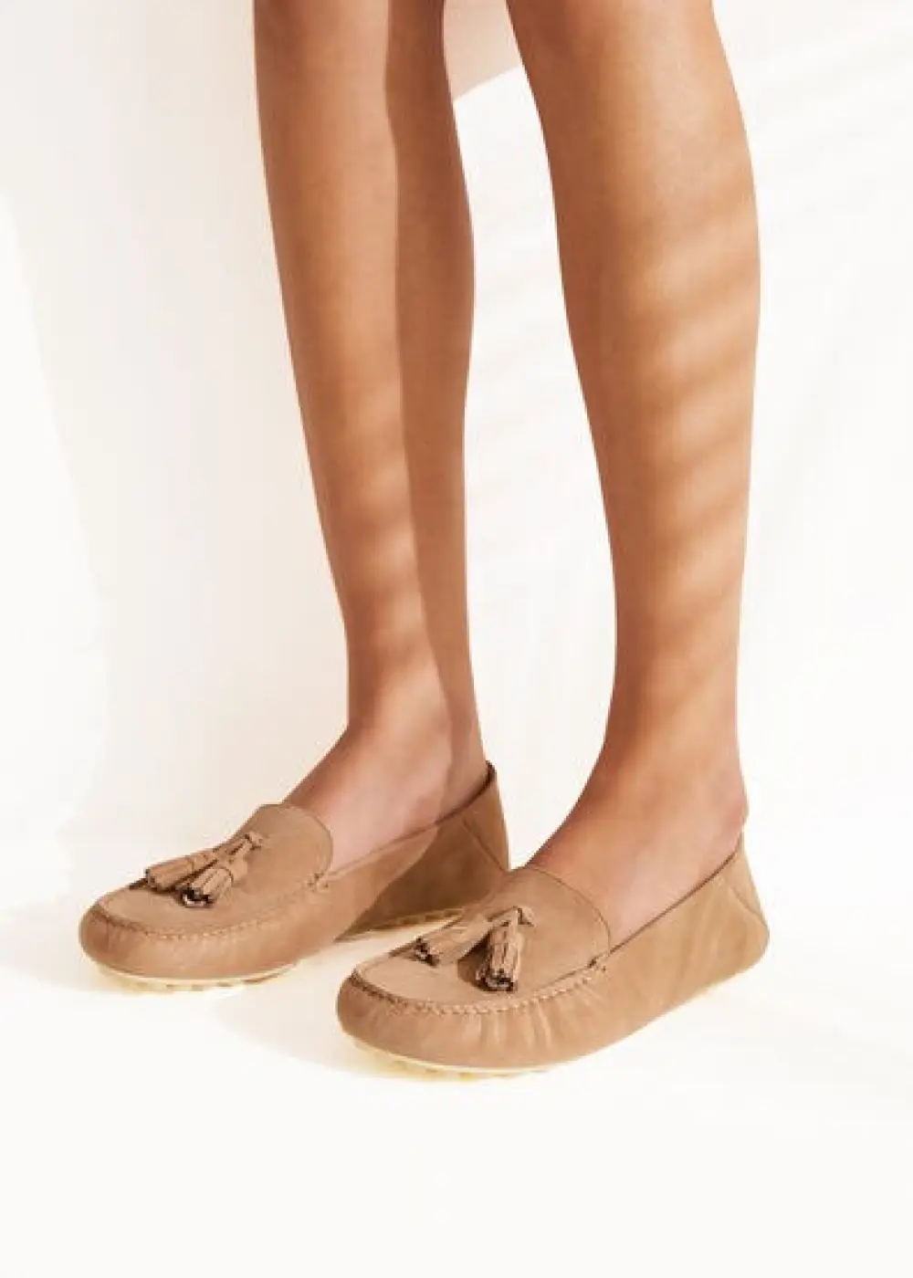 LORO PIANA DOT SOLE WALK MOCASSIN cashew butter (d846)