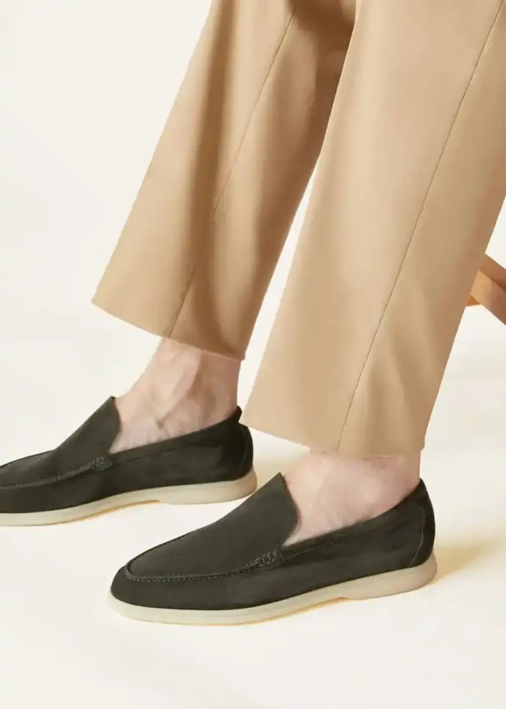 LORO PIANA SUMMER CHAMRS WALK LOAFER MEN SUEDE mimetico (50zk)