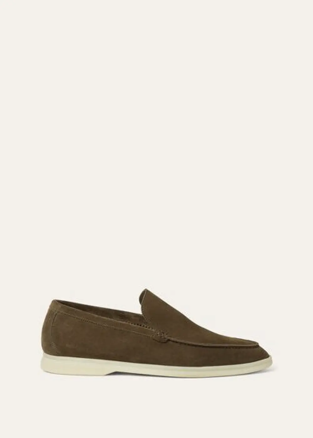 LORO PIANA SUMMER CHAMRS WALK LOAFER MEN SUEDE grey moss (m0xh)