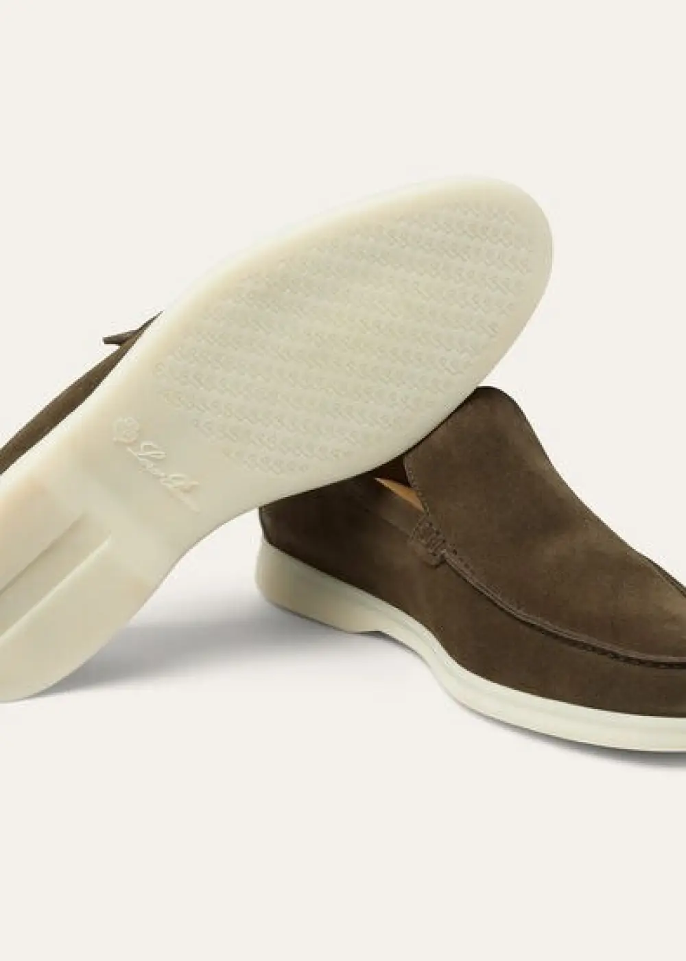 LORO PIANA SUMMER CHAMRS WALK LOAFER MEN SUEDE grey moss (m0xh)