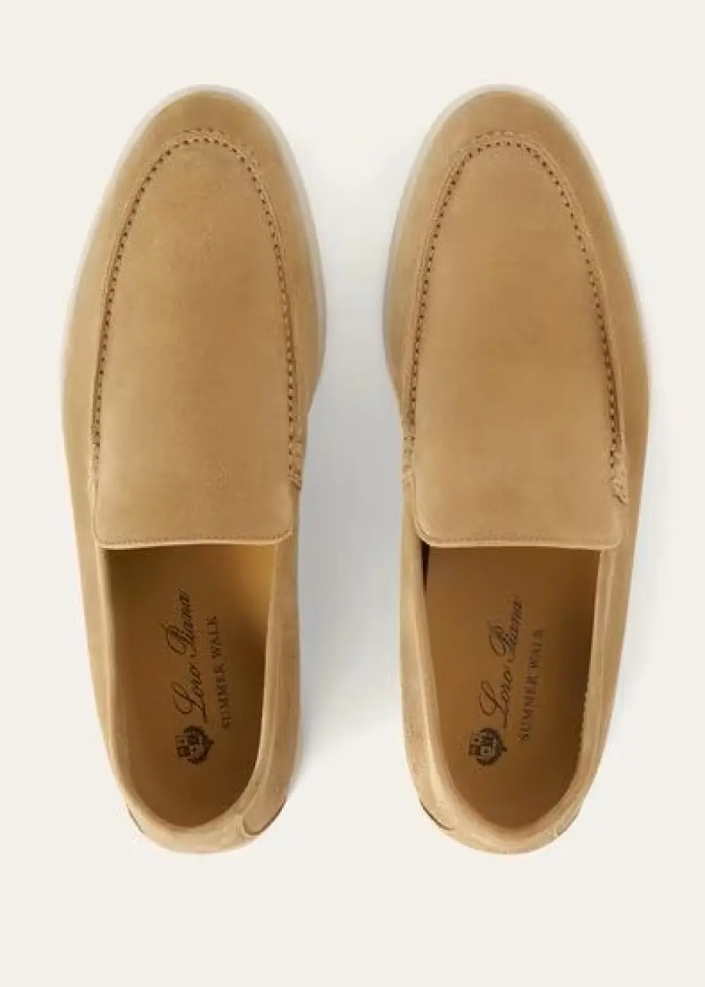 LORO PIANA SUMMER CHAMRS WALK LOAFER MEN SUEDE light wood smoke (h755)
