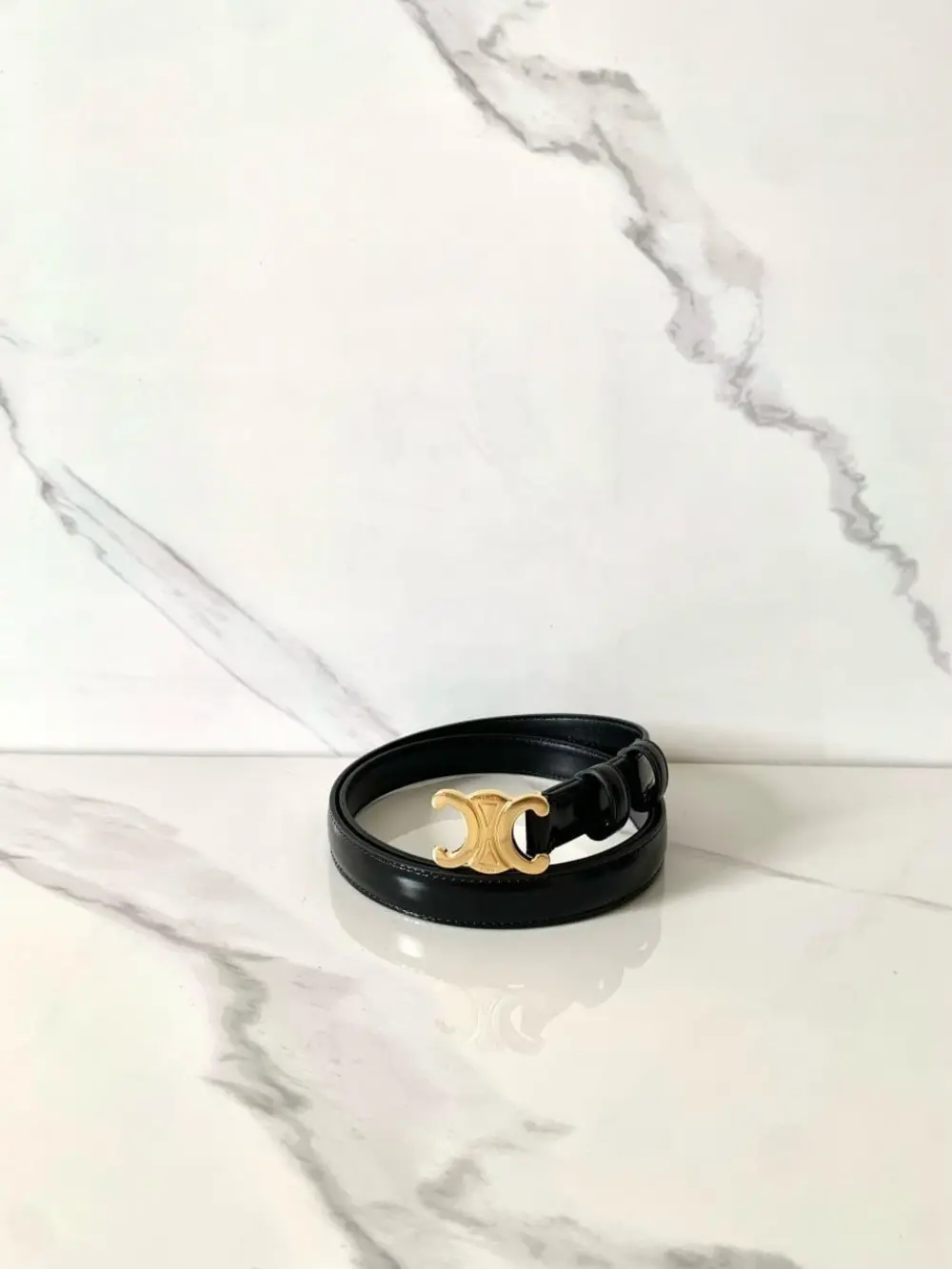 CELINE BELT TRIOMPHE 1,8CM black ghw