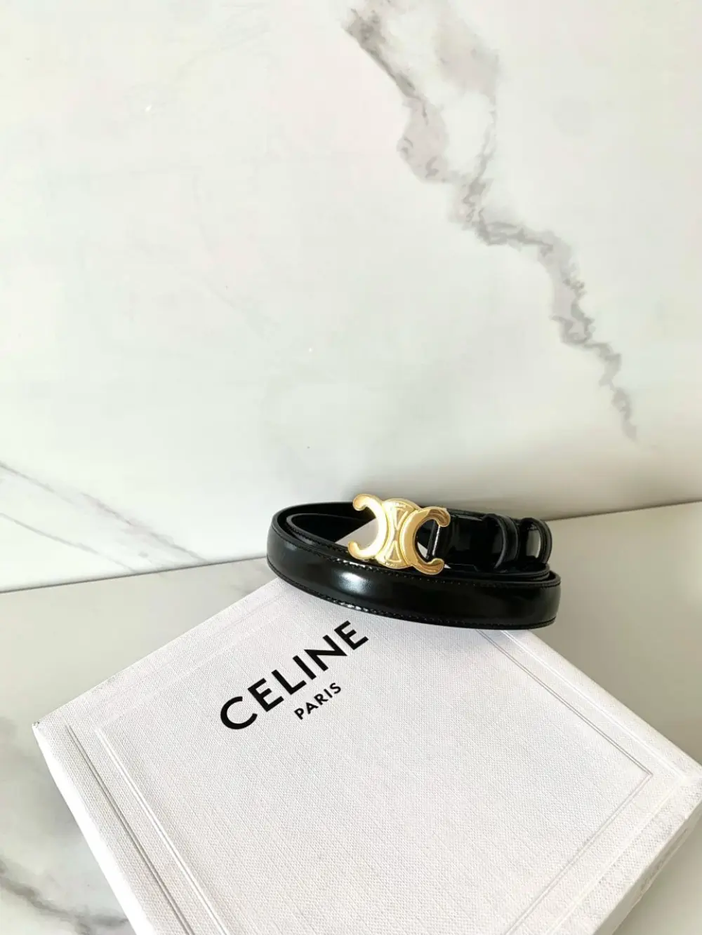 CELINE BELT TRIOMPHE 1,8CM black ghw