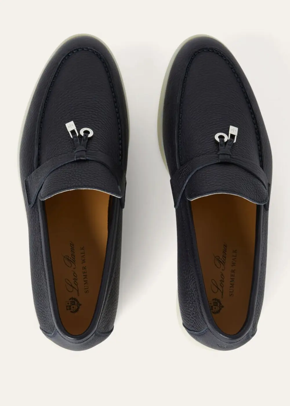 LORO PIANA SUMMER CHARMS WALK LOAFER navy blue leather (w000)