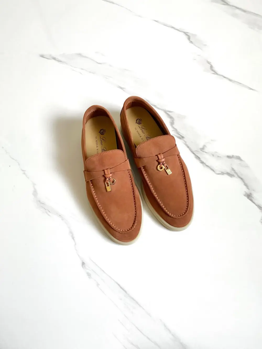 LORO PIANA SUMMER CHARMS WALK LOAFER dusty orange (l0bf)