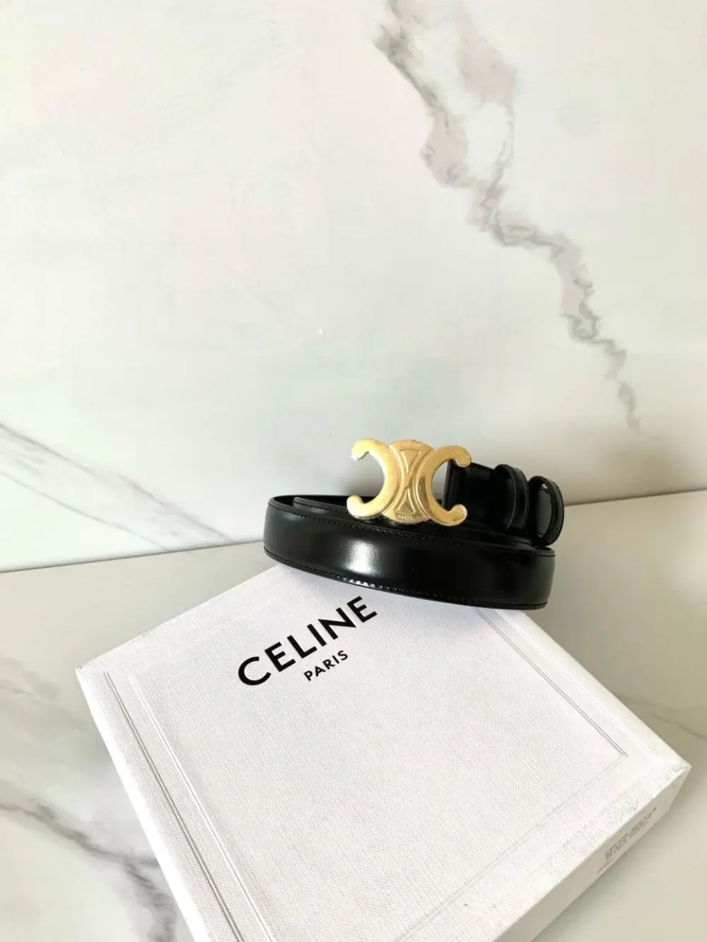 CELINE BELT TRIOMPHE 2,5CM black ghw