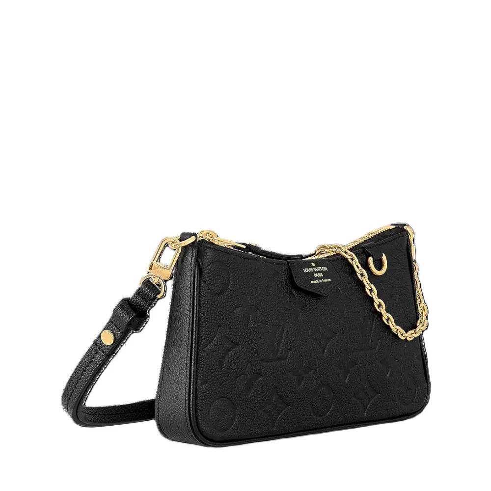 LOUIS VUITTON LV EASY POUCH ON STRAP empreinte leather black