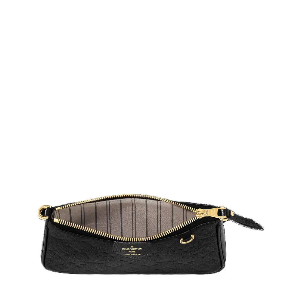 LOUIS VUITTON LV EASY POUCH ON STRAP empreinte leather black