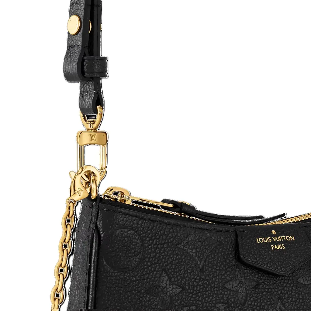 LOUIS VUITTON LV EASY POUCH ON STRAP empreinte leather black