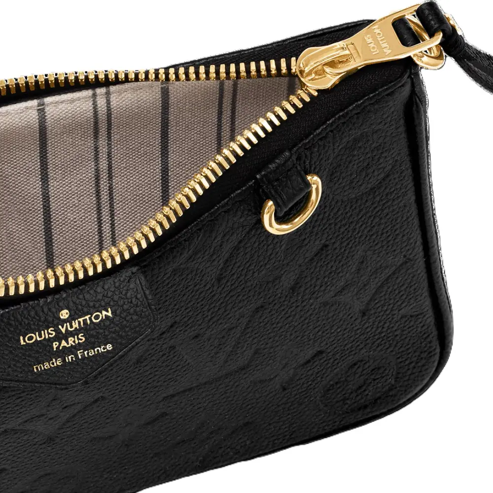 LOUIS VUITTON LV EASY POUCH ON STRAP empreinte leather black