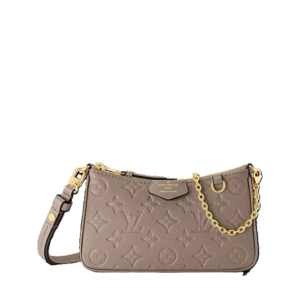 VUITTON LV EASY POUCH ON STRAP · empreinte leather gris tourterelle