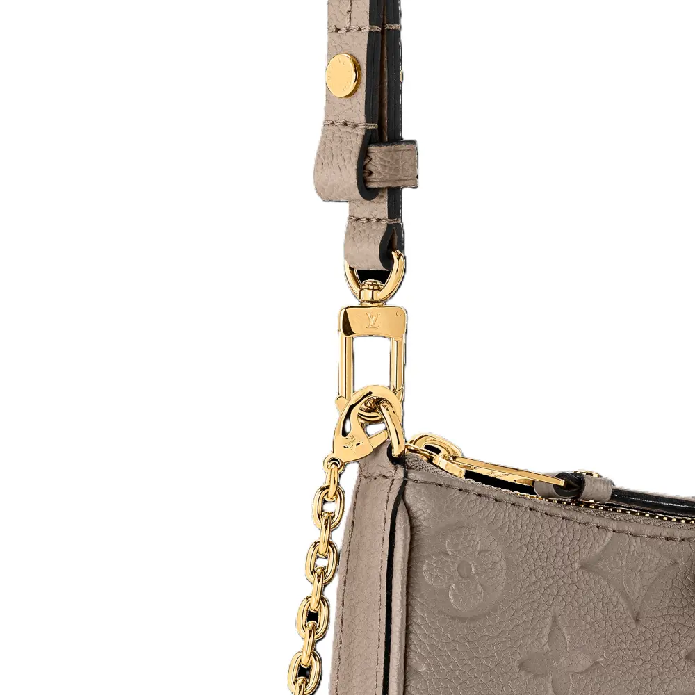 LOUIS VUITTON LV EASY POUCH ON STRAP empreinte leather gris tourterelle