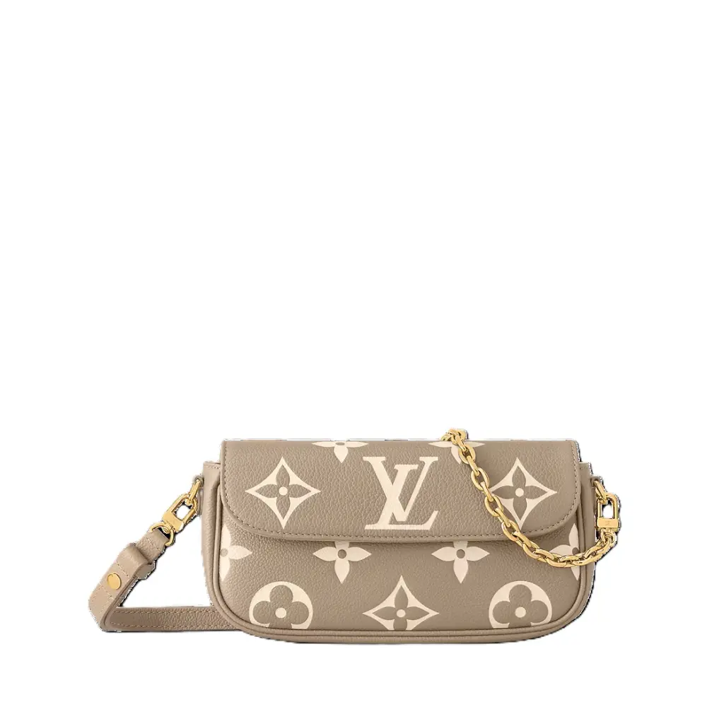 VUITTON LV IVY WOC · monogram empreinte tourterelle / creme