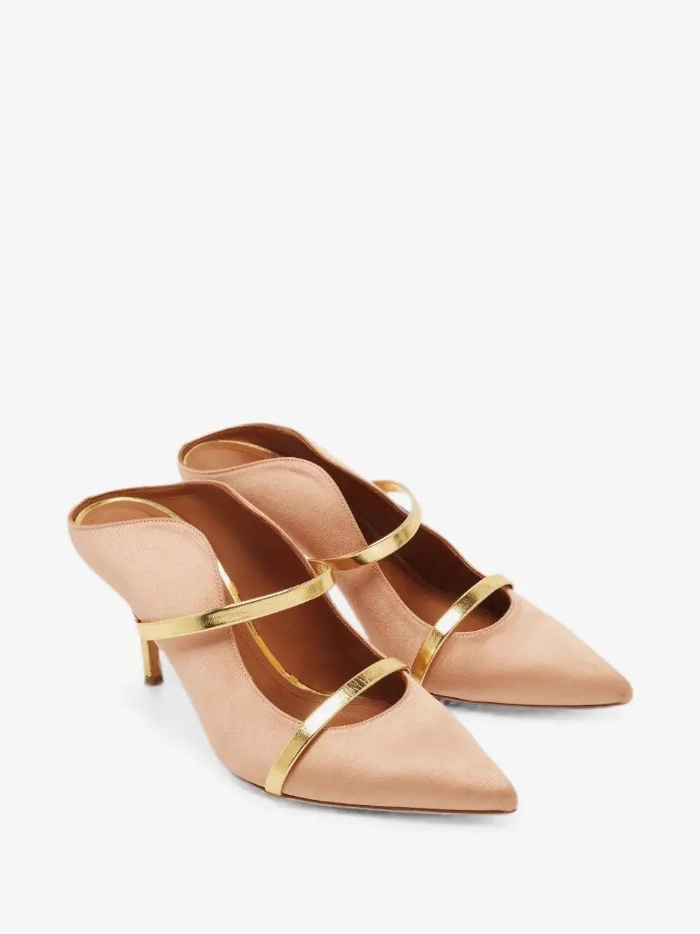MALONE 7CM blush gold satin