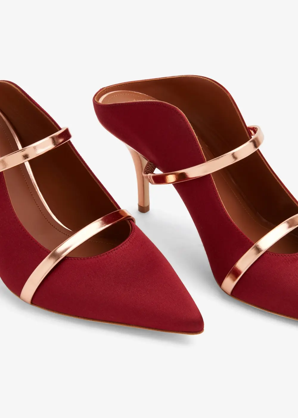 MALONE 7CM wine rosegold satin