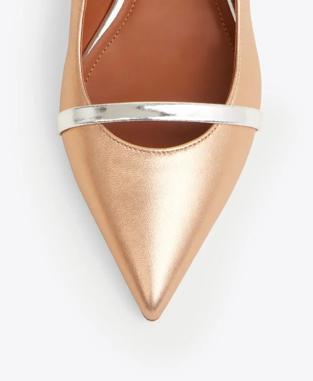 MALONE FLAT MULES gold silver