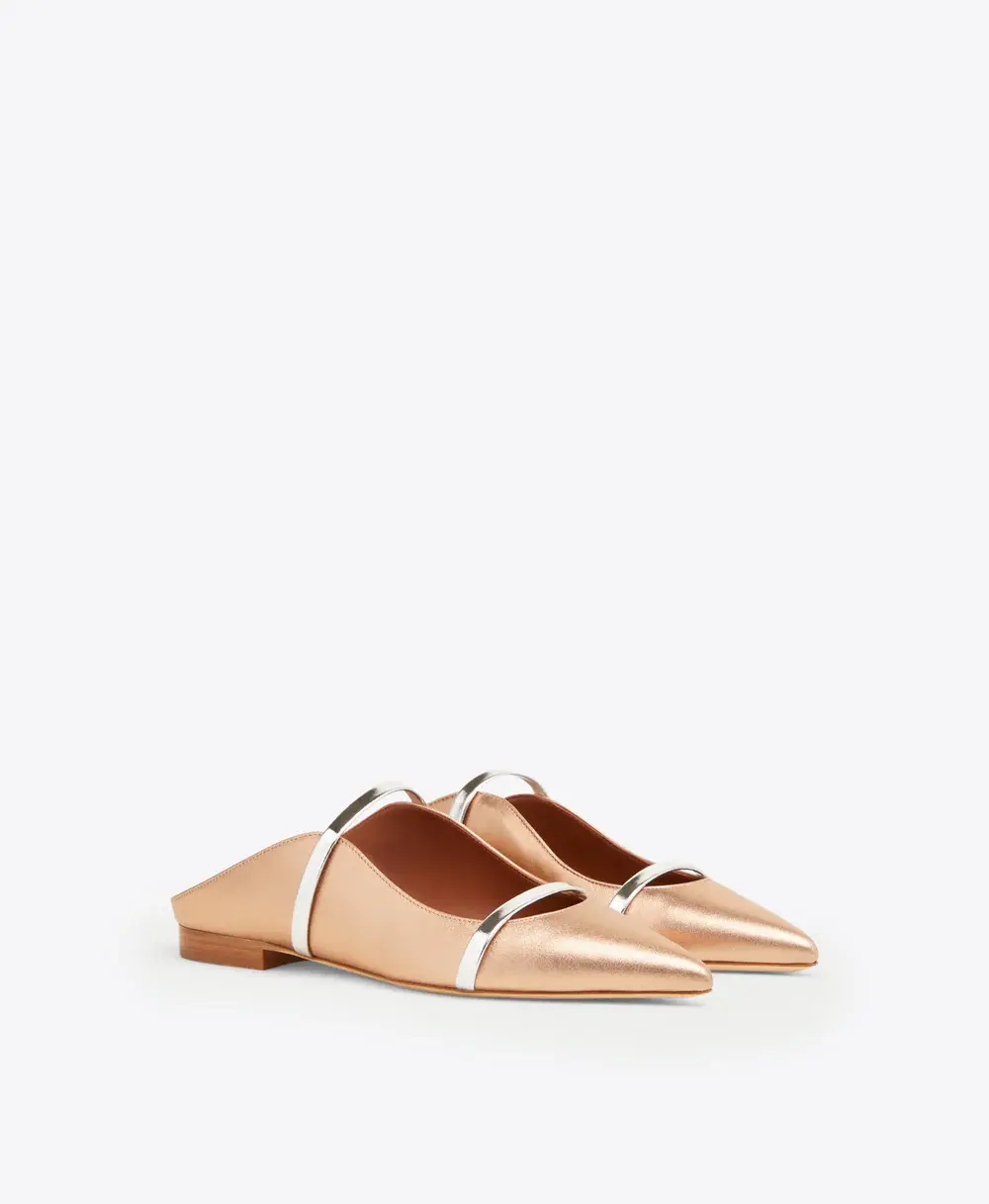 MALONE FLAT MULES gold silver