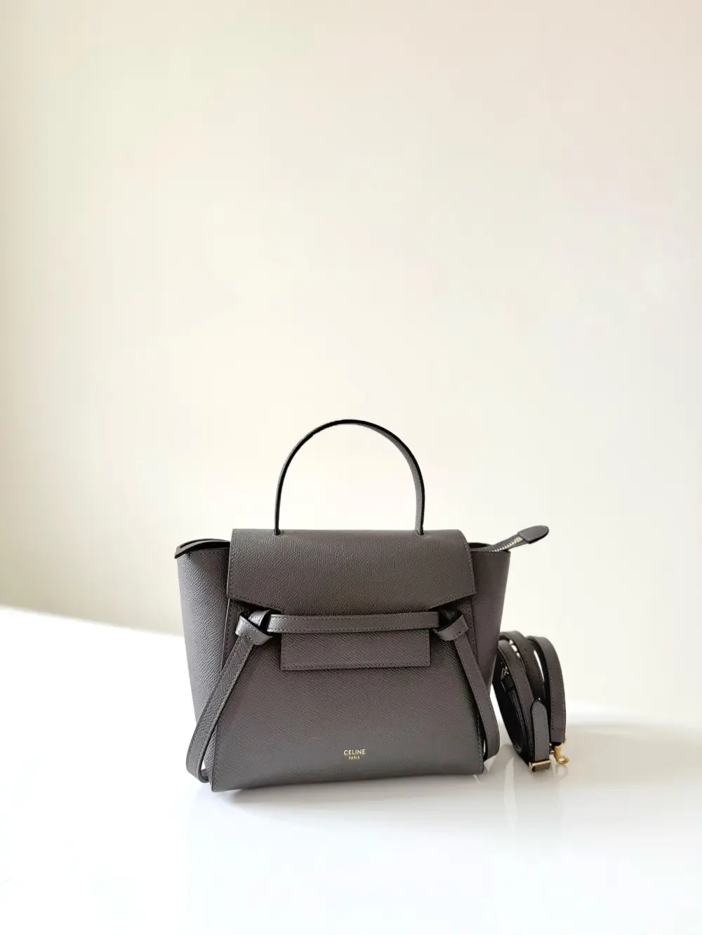 CELINE NANO BELT BAG dark grey