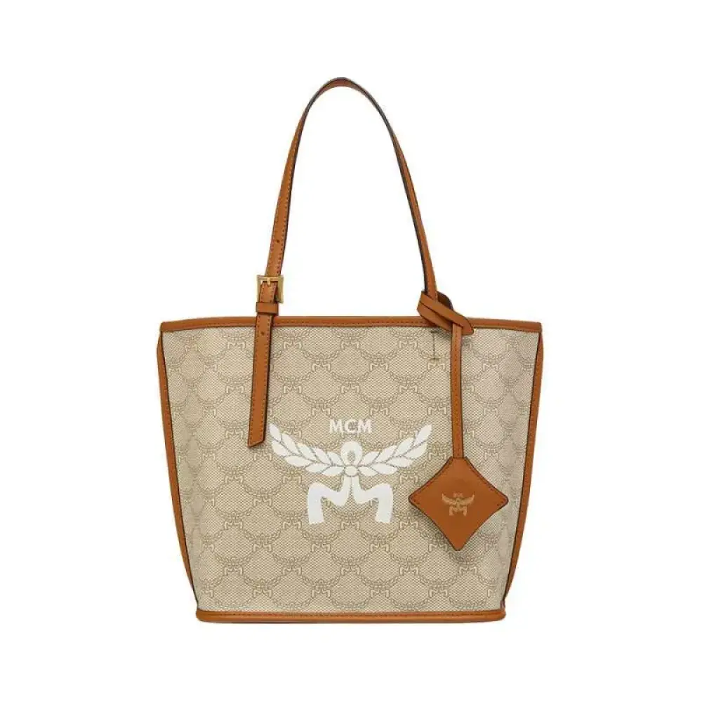MINI HIMMEL LAURETOS LEATHER TOTE BAG · beige oatmeal