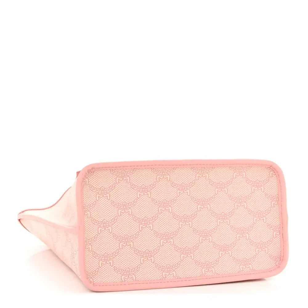 MCM MINI HIMMEL LAURETOS LEATHER TOTE BAG silver pink