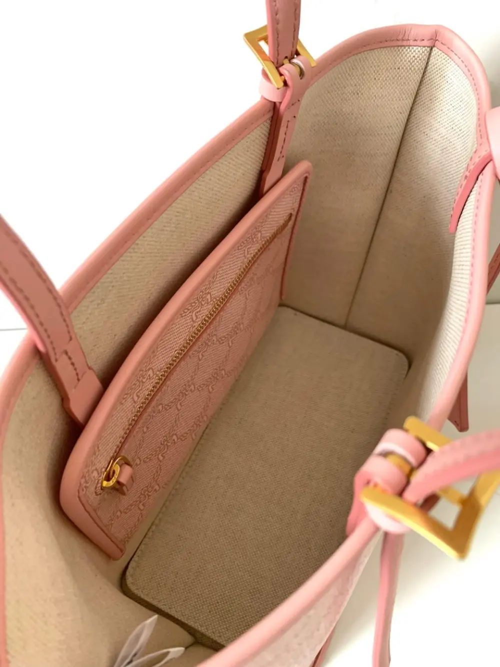 MCM MINI HIMMEL LAURETOS LEATHER TOTE BAG silver pink