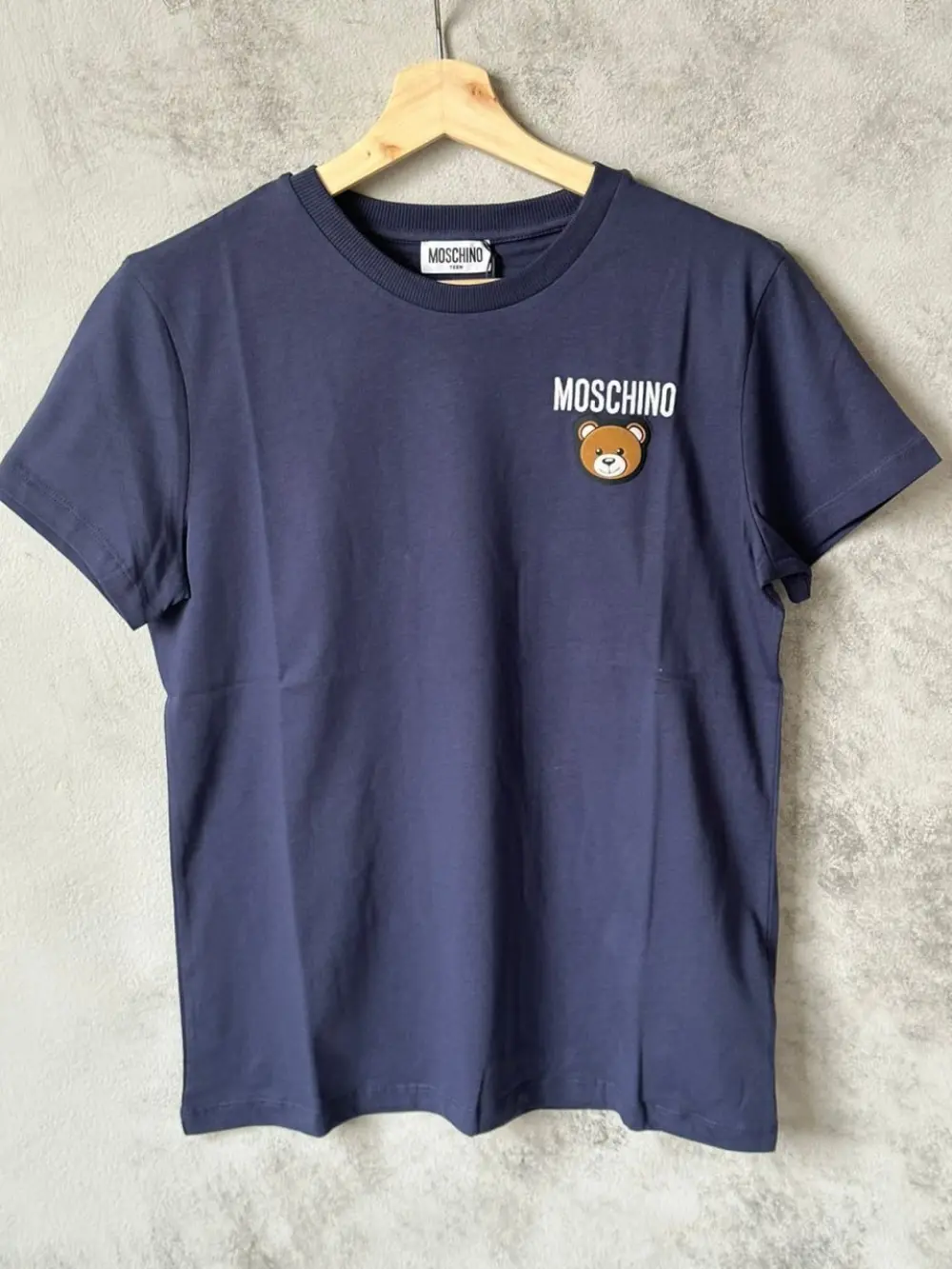 MOSCHINO COTTON BEAR LOGO TSHIRT navy