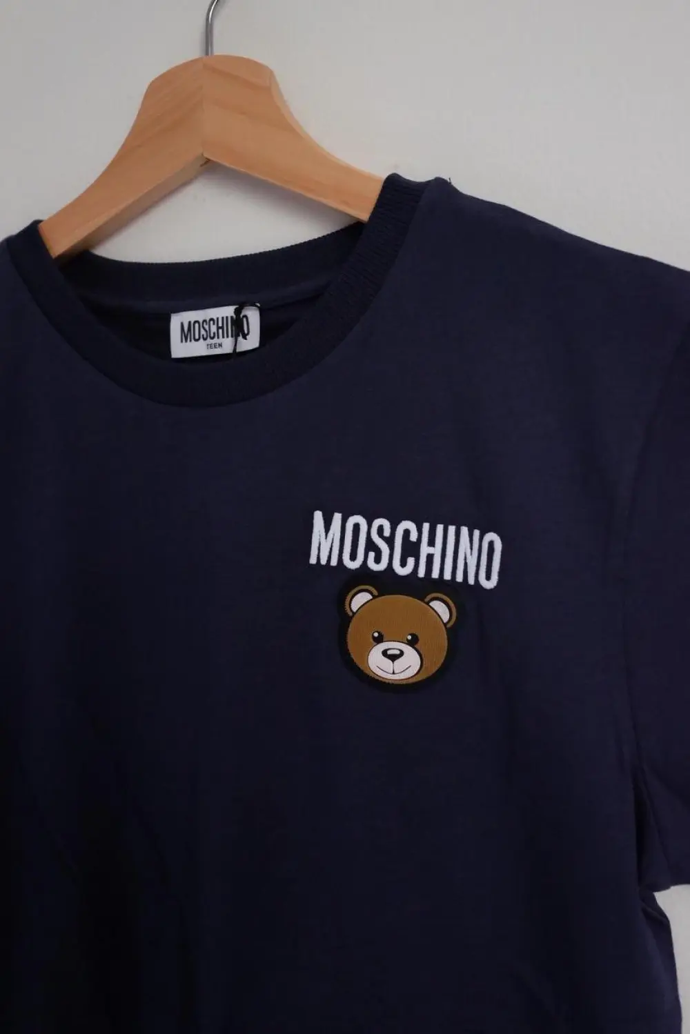 MOSCHINO COTTON BEAR LOGO TSHIRT navy
