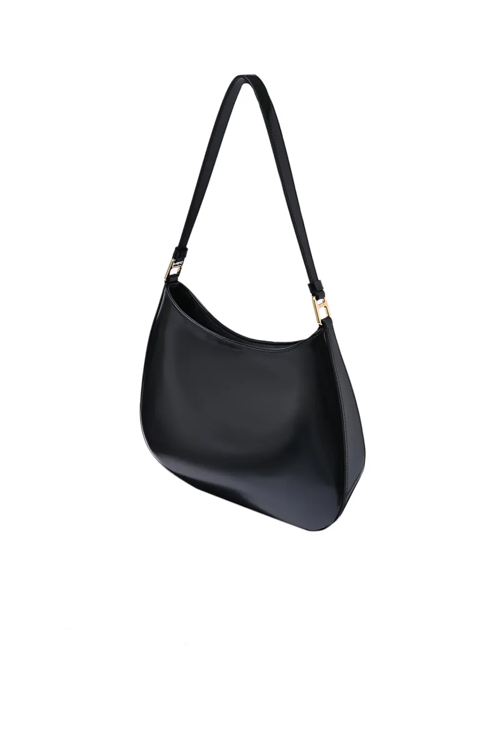PRADA CLEO BRUSHED SHOULDER BAG WITH FLOWER PRINTED black patent ghw