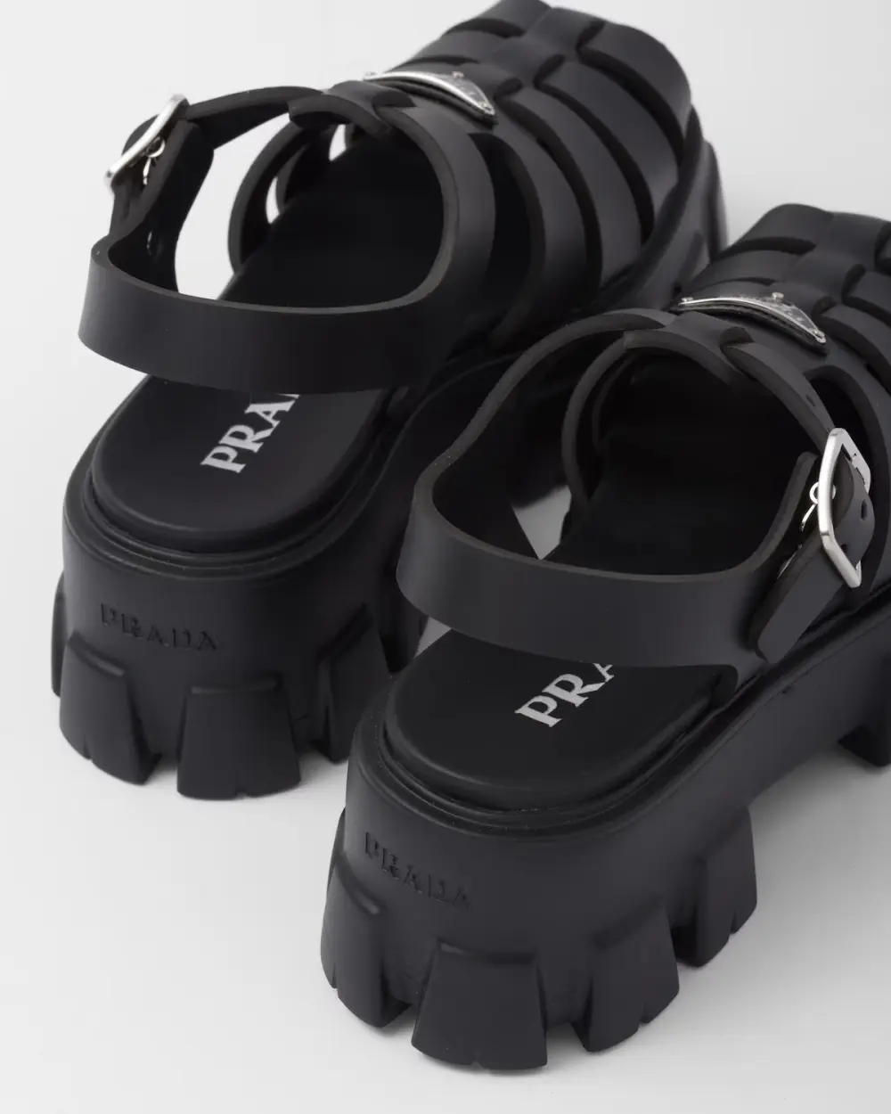 PRADA RUBBER SANDAL black
