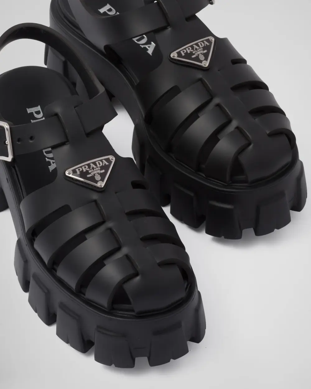 PRADA RUBBER SANDAL black