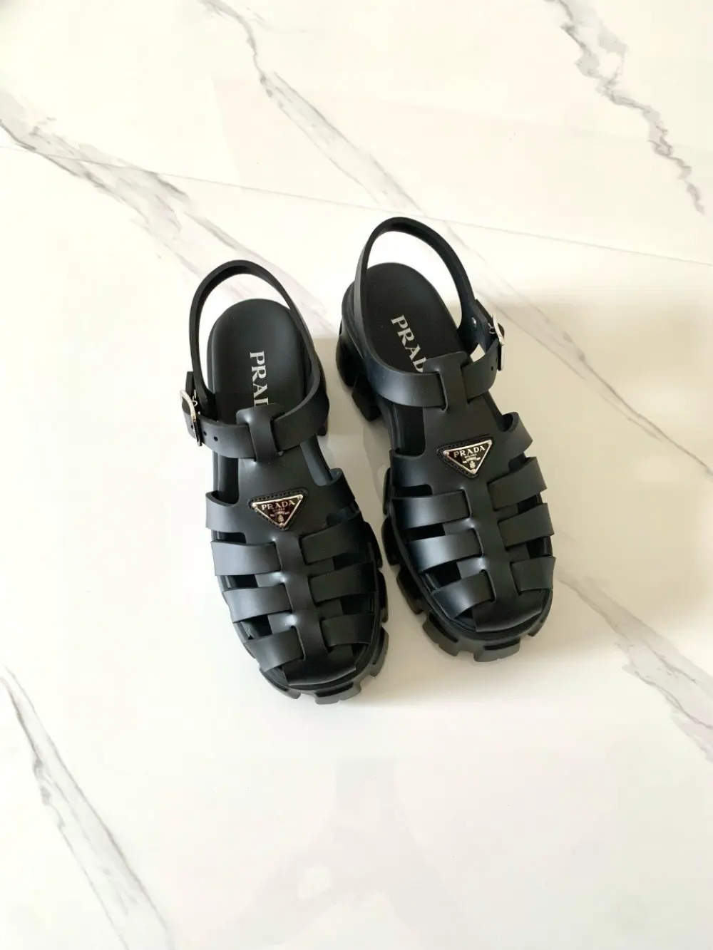 PRADA RUBBER SANDAL black