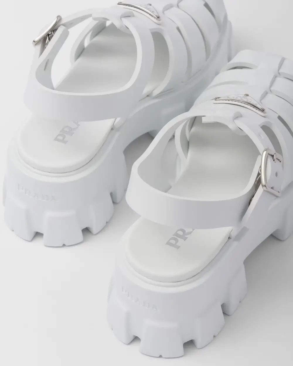 PRADA RUBBER SANDAL white