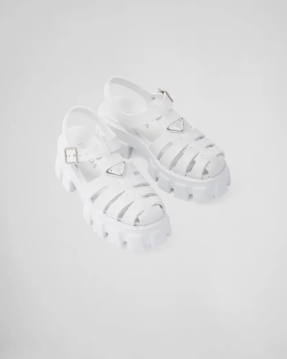 PRADA RUBBER SANDAL white