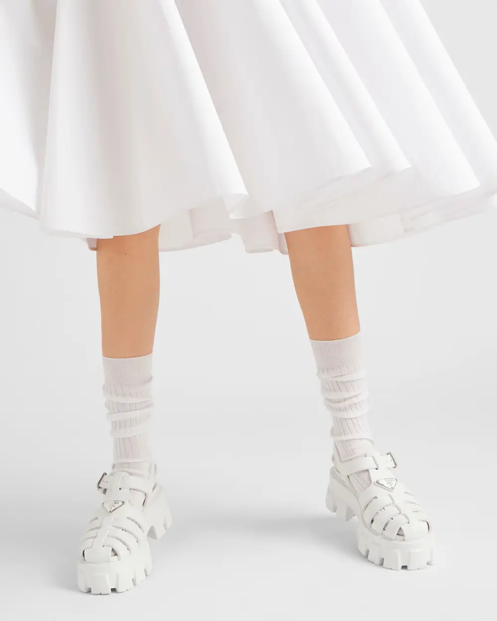 PRADA RUBBER SANDAL white