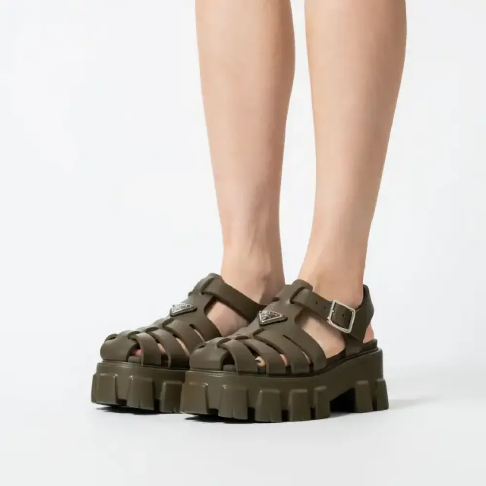 PRADA RUBBER SANDAL army
