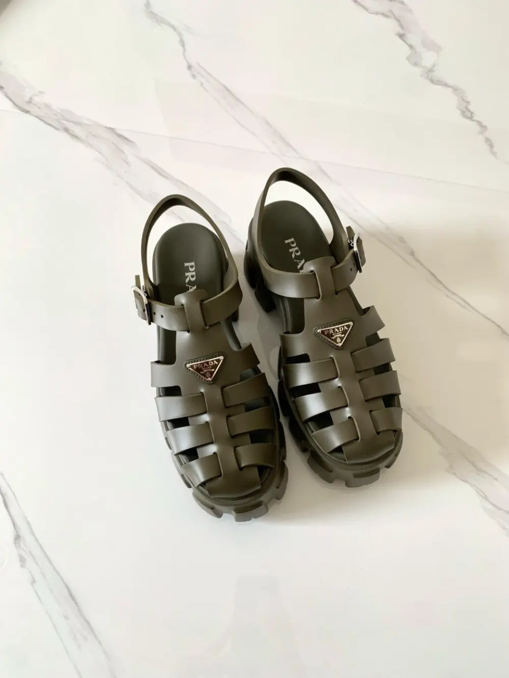 PRADA RUBBER SANDAL army