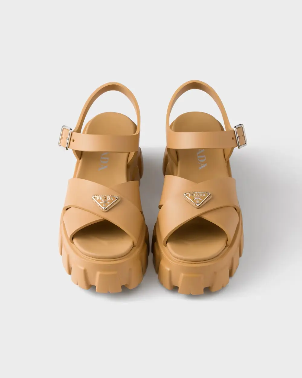 PRADA RUBBER SANDAL MONOLITH SANDAL barley