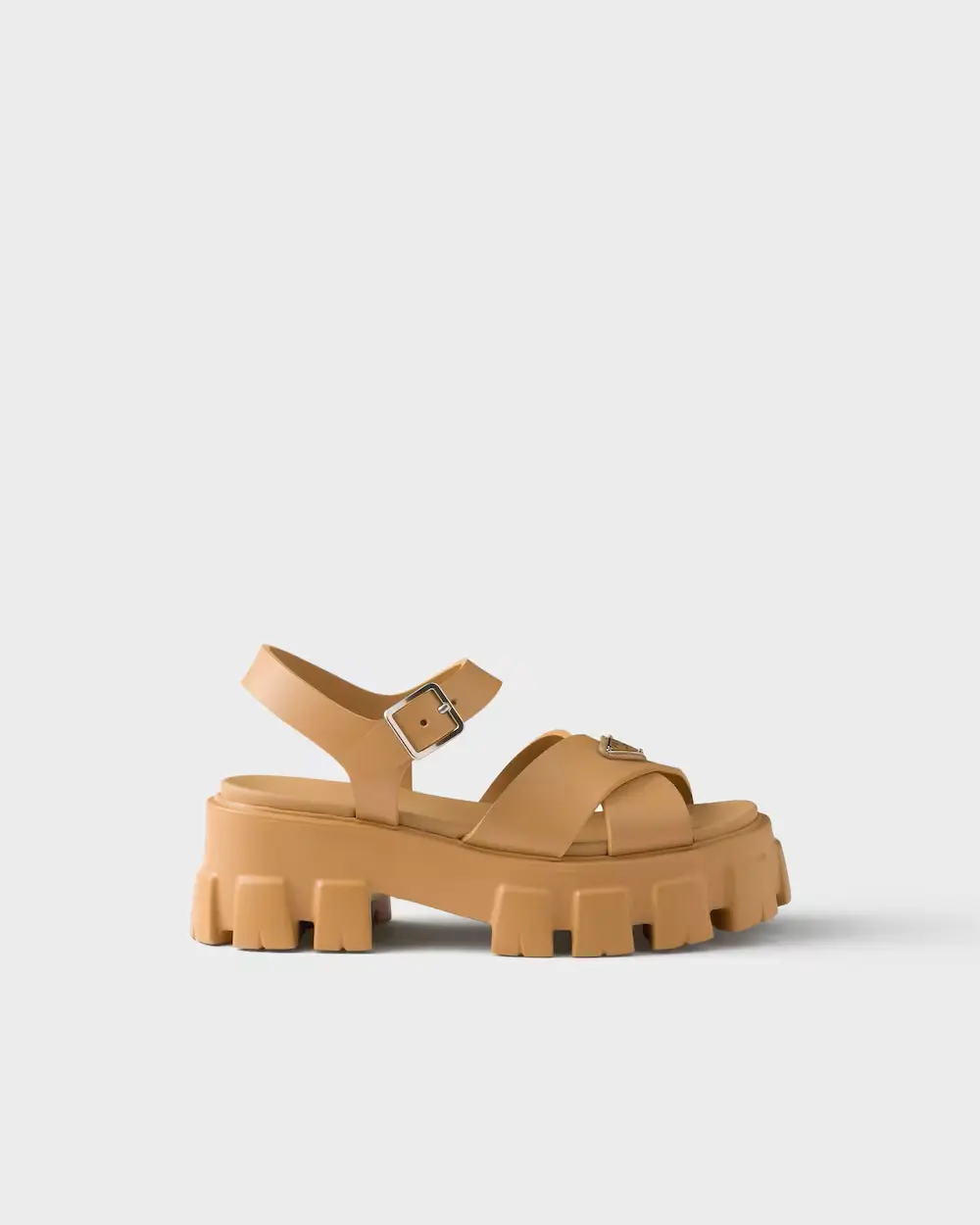 PRADA RUBBER SANDAL MONOLITH SANDAL barley
