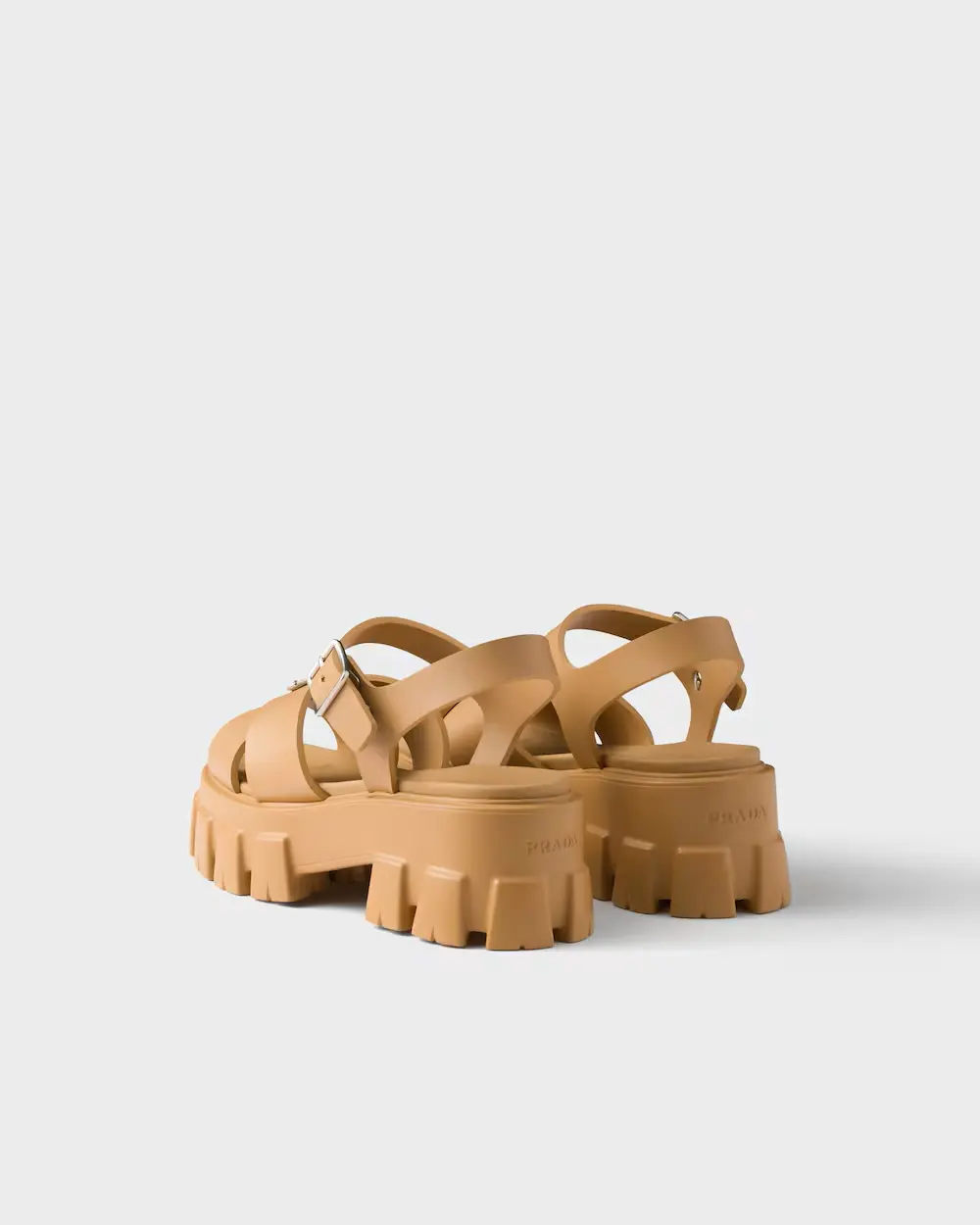 PRADA RUBBER SANDAL MONOLITH SANDAL barley