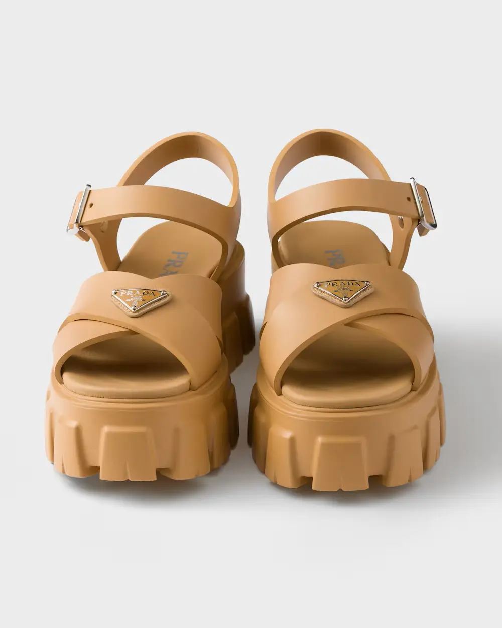 PRADA RUBBER SANDAL MONOLITH SANDAL barley