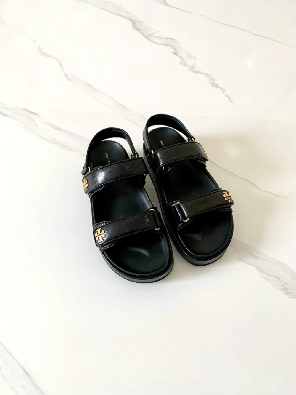 TORY BURCH KIRA SPORT VELCRO STRAP SANDALS black