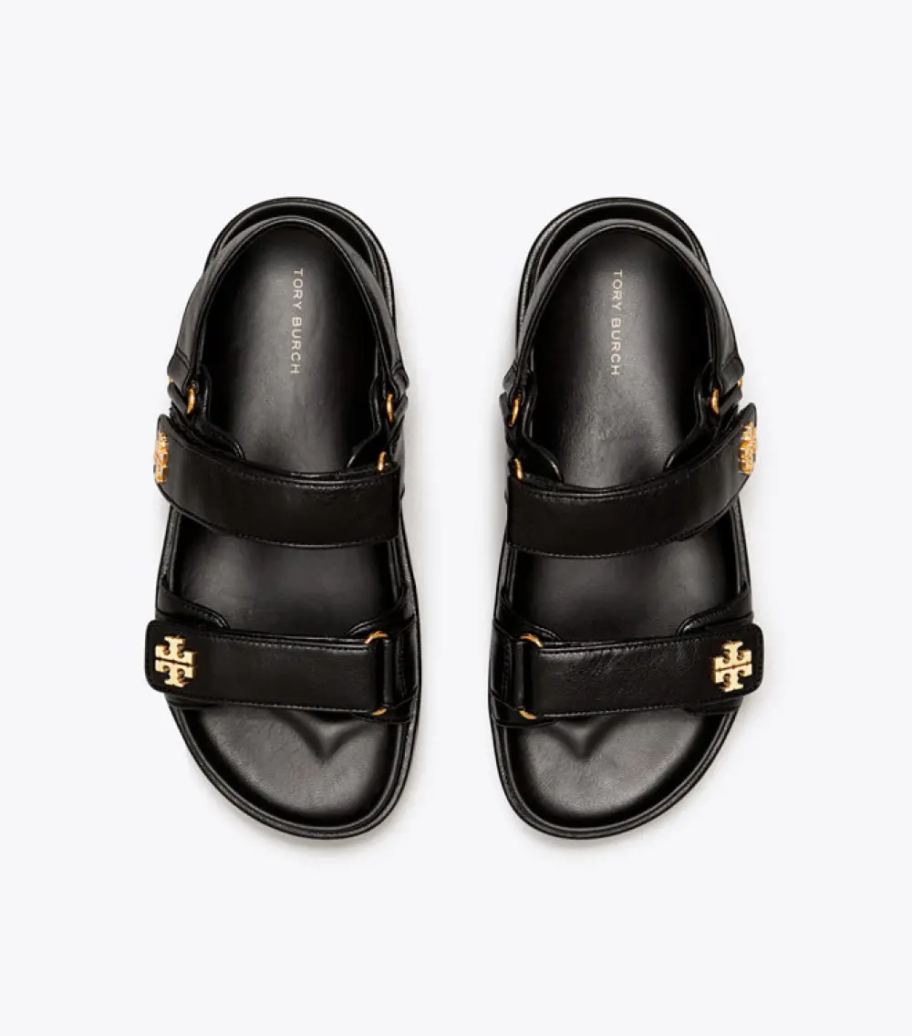TORY BURCH KIRA SPORT VELCRO STRAP SANDALS black