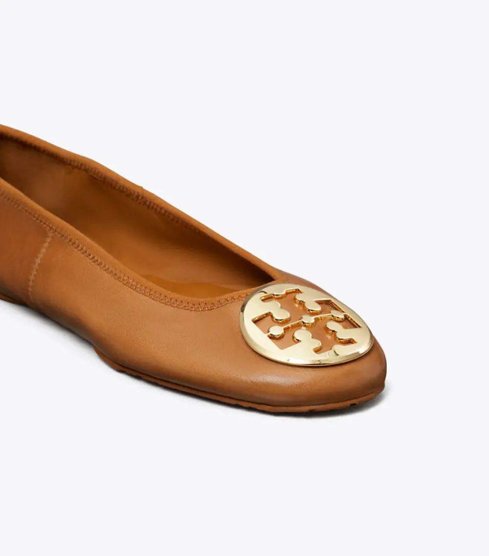 TORY BURCH MINNIE FLAT tan ghw