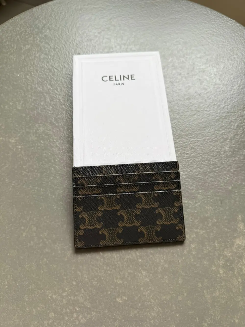 CELINE TRIOMPHE CARD HOLDER CANVAS tan ghw