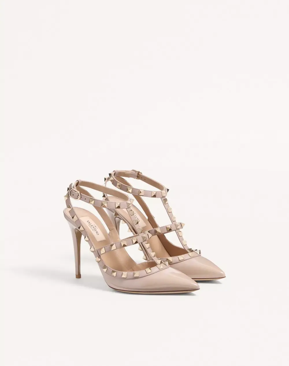 HEELS 10CM ROCKSTUD · nude poudre patent