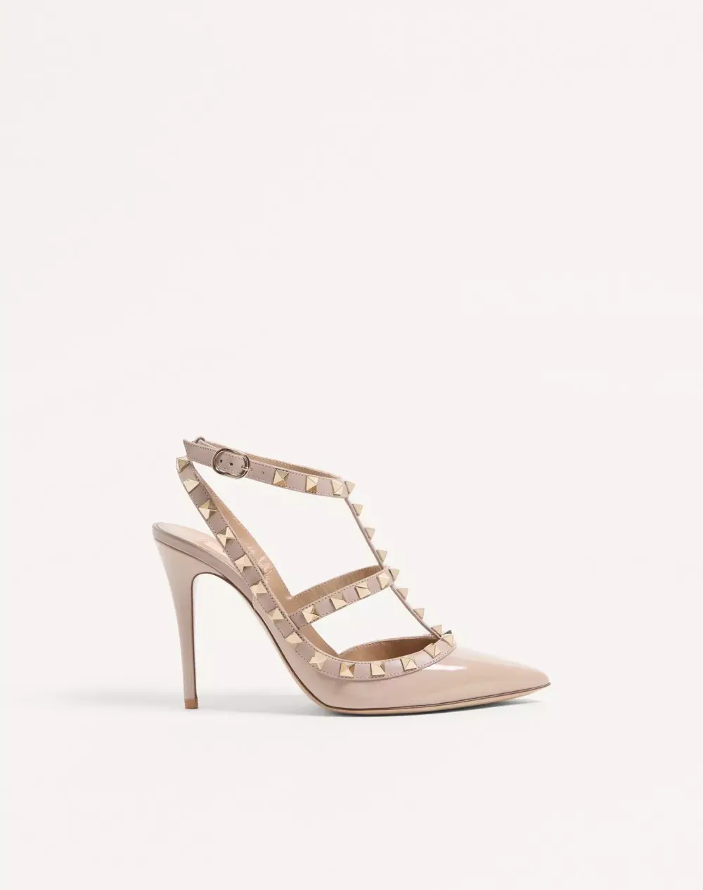VALENTINO HEELS 10CM ROCKSTUD nude poudre patent