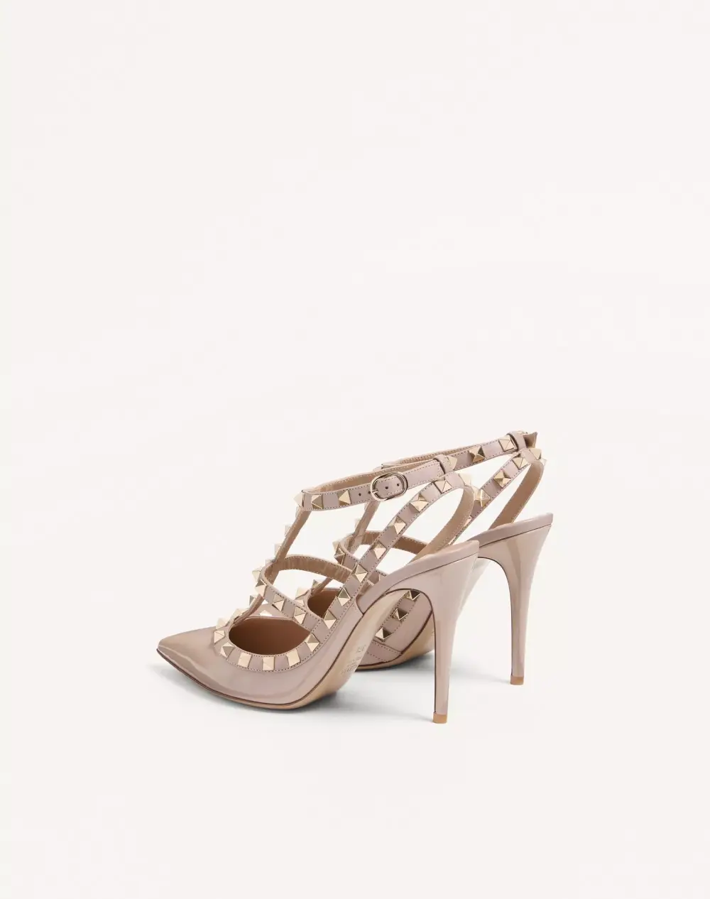 VALENTINO HEELS 10CM ROCKSTUD nude poudre patent