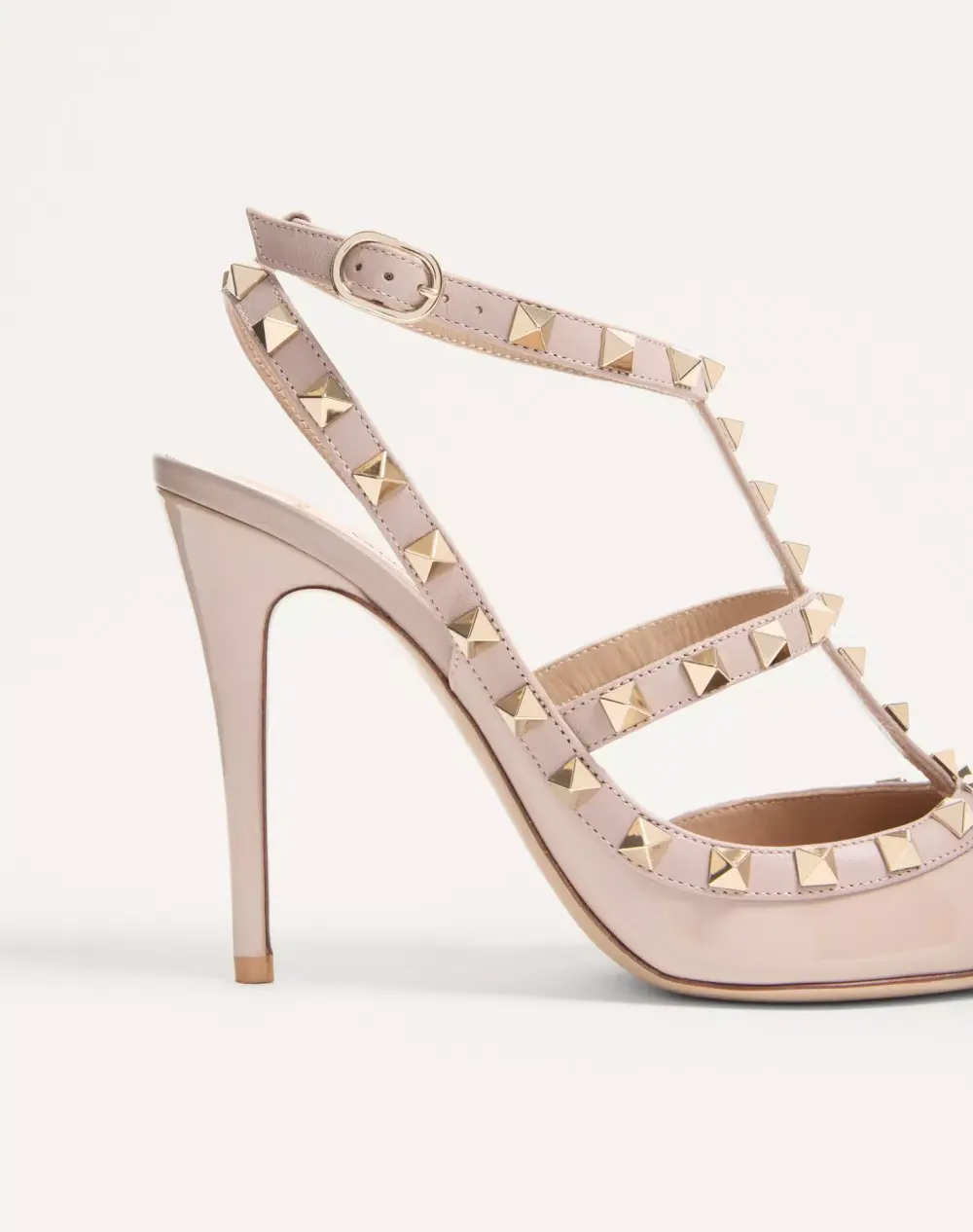 VALENTINO HEELS 10CM ROCKSTUD nude poudre patent