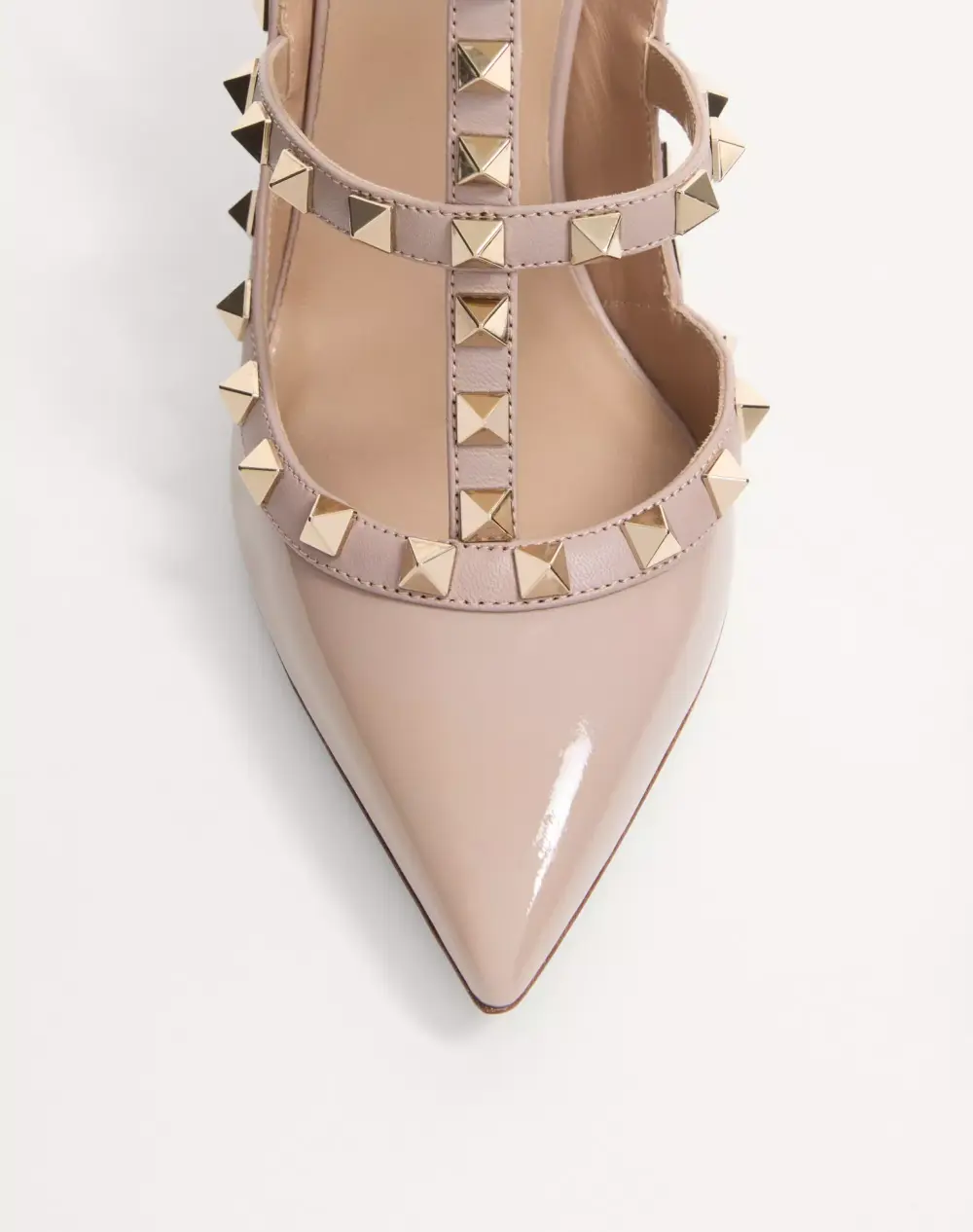 VALENTINO HEELS 10CM ROCKSTUD nude poudre patent