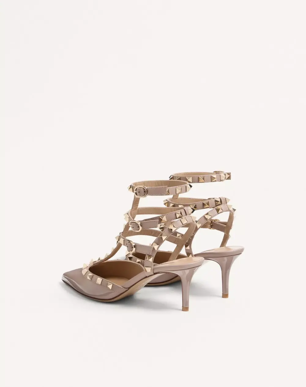 VALENTINO KITTEN HEELS 6CM ROCKSTUD nude poudre patent
